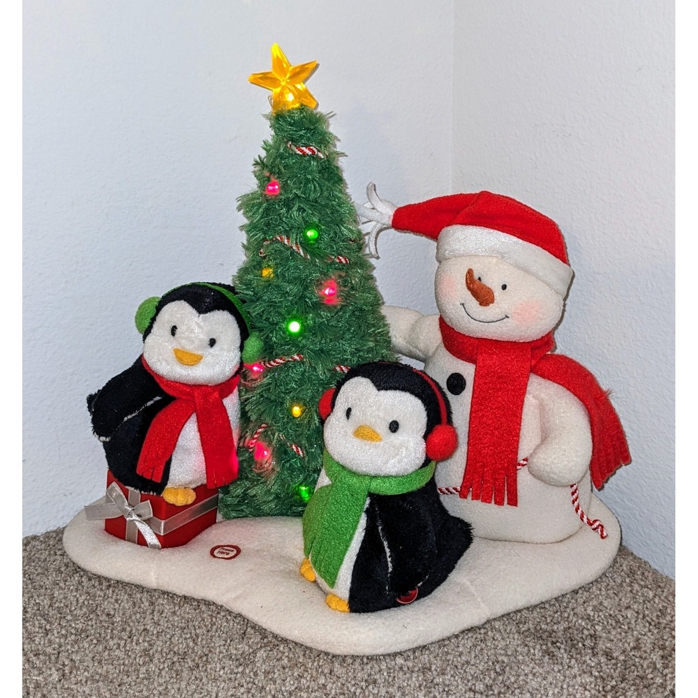 Hallmark 2006 Christmas Decor Animated Musical Snowman Penguins Tree Light WORKS